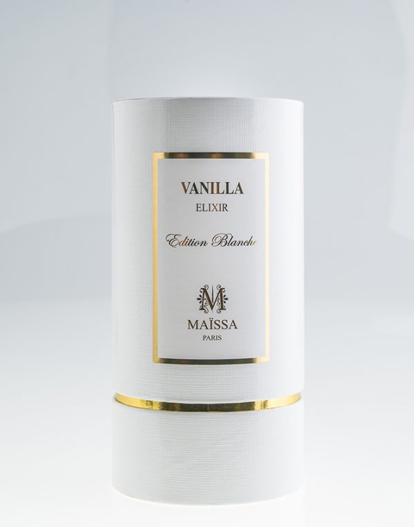 Dieses Bild zeigt das Parfüm von der Marke Maison Maïssa mit dem Namen Vanilla, in deren Verpackung